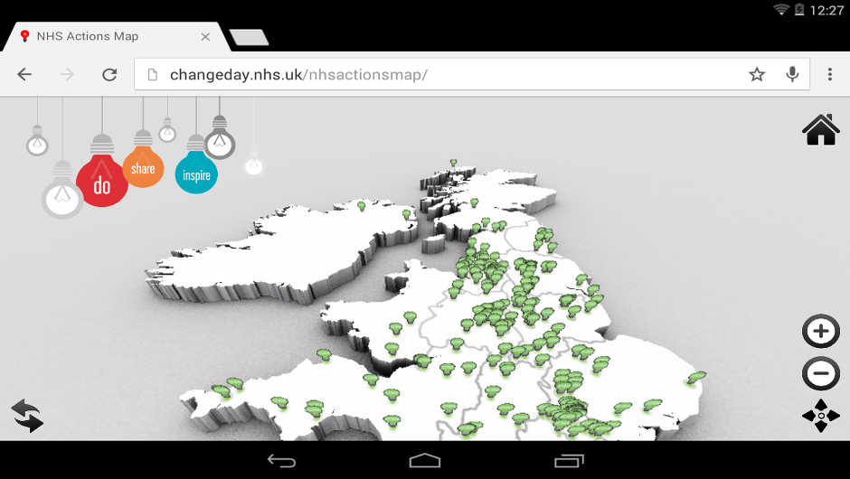 Android landscape using WebGL