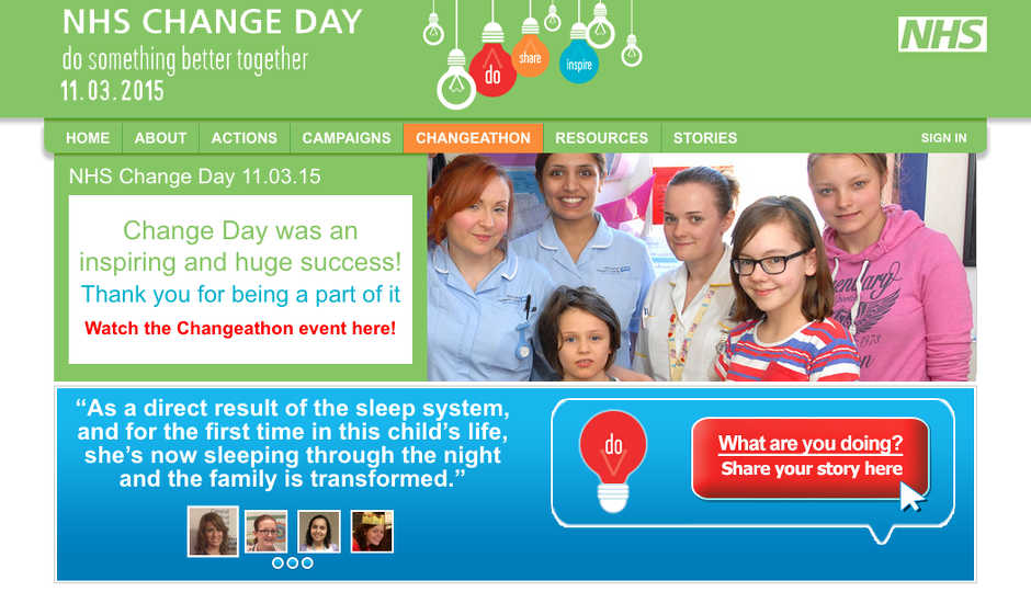 NHS Change Day 2015 - Home page