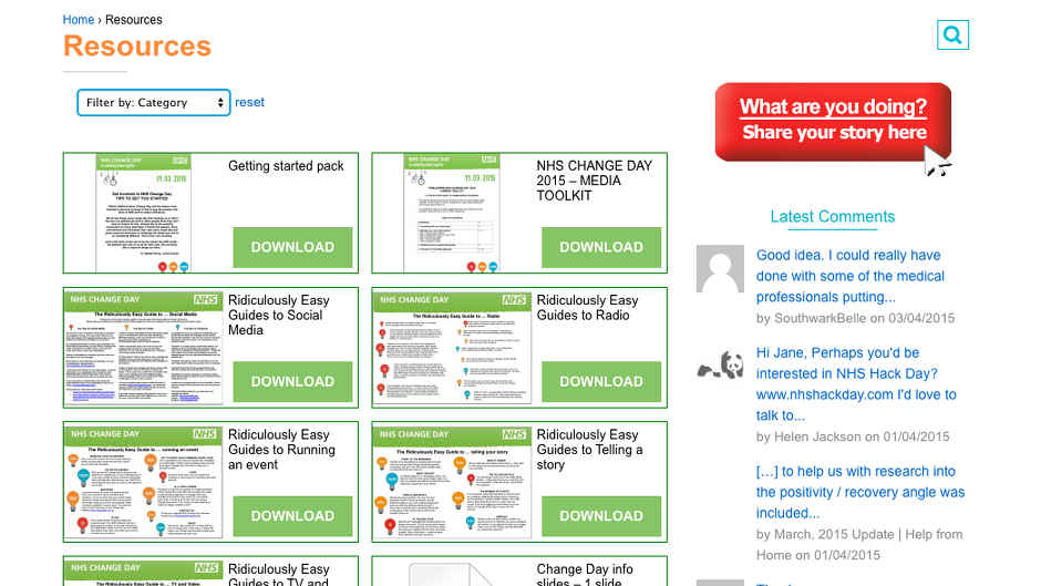 NHS Change Day 2015 - Resources